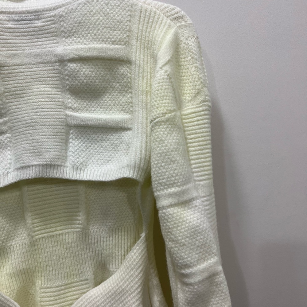 Area Stars Off White Open Back Knit Dress Size Large $175 - Picture 10 of 10